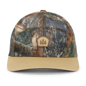 Camo Trucker Hat Mesh Tan Brim Snapback Raghorn Hemlock Hat Co NWT Realtree